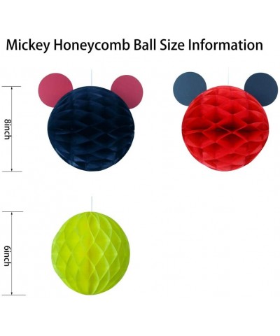 Mickey Mouse Party Decoration Kit- Mickey Color Red Black Yellow Paper Honeycomb Balls Tassel Garland Mickey Color Banner Par...