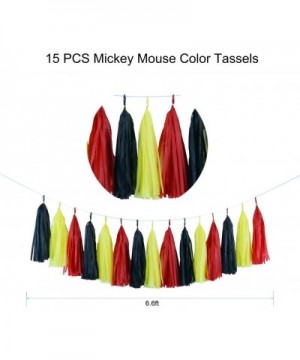 Mickey Mouse Party Decoration Kit- Mickey Color Red Black Yellow Paper Honeycomb Balls Tassel Garland Mickey Color Banner Par...