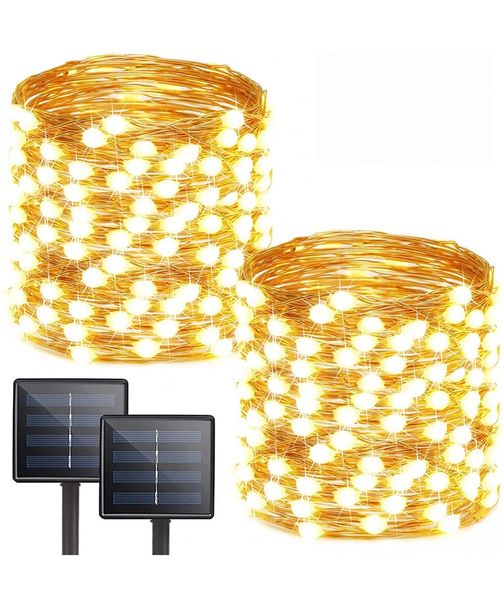 2-Pack Each 72ft 200 LED Solar Lights Outdoor String (Ultra-Bright & Extra-Long)- Upgraded Solar Christmas Lights- IP65 Water...