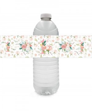 Pink Floral 1st Birthday Party Water Bottle Labels - 24 Stickers - CU18MD4KUEZ $7.84 Favors