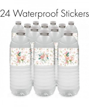 Pink Floral 1st Birthday Party Water Bottle Labels - 24 Stickers - CU18MD4KUEZ $7.84 Favors