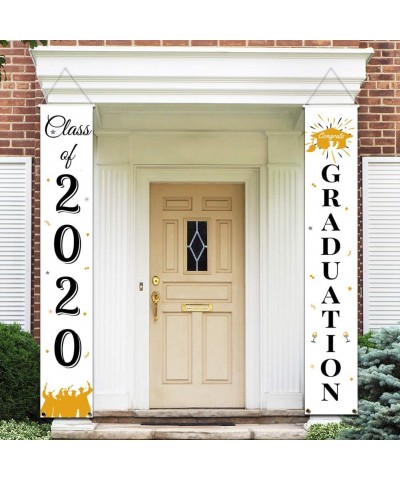 2020 Graduation Banners-Hanging Flags Porch Sign & Class of 2020 Banner-Graduation Party Decorations Supplies for Indoor/Outd...