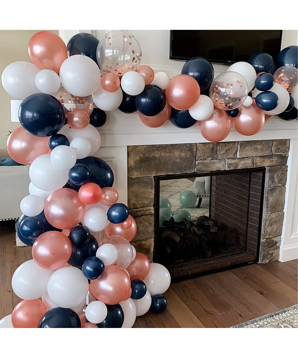 Gender Reveal Latex Balloons Navy Rosegold White Balloon Arch Garland kit 100 Packs 12 Inches for Baby Shower Birthday Party ...