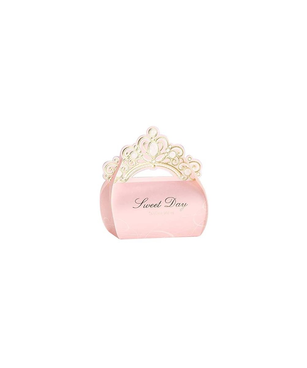 25-Pack Pink Wedding Party Favor Candy Boxes - Crown Handle - Baby Shower Favor Wedding Gifts - Crown - CX186DIZOUT $9.56 Favors