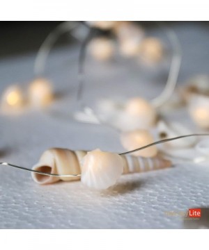 LED String Lights- Decorative Shell Lights- 50 Bright Warm Sea Shells- Micro LED Lights String- Battery Operated - CJ192G7YNQ...