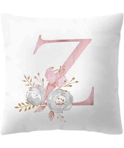 Alphabet Square Decorative Cushion Cover Pillow Protectors Bolster Pillow Case Pillowslip-Throw Pillow Covers - Z - CK18RM2CH...