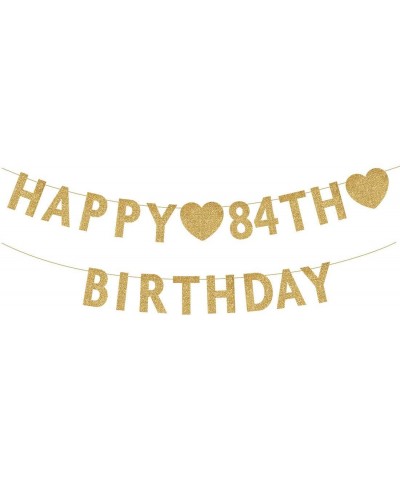 Gold Happy 84th Birthday Banner- Glitter 84 Years Old Woman or Man Party Decorations- Supplies - Gold-happy - C819IHLTY78 $5....