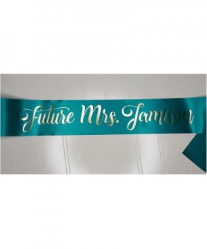 Personalized Sash Special Events or Halloween Pageant Birthday Wedding - Teal - CI192XT0HAT $20.67 Favors