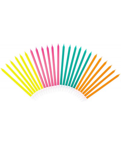 Rainbow Birthday Cake Topper with Long Thin Candles in Holders (5.5 in- 25 Pack) - CX18W3MRLIE $6.26 Birthday Candles