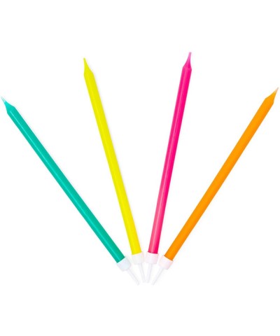 Rainbow Birthday Cake Topper with Long Thin Candles in Holders (5.5 in- 25 Pack) - CX18W3MRLIE $6.26 Birthday Candles