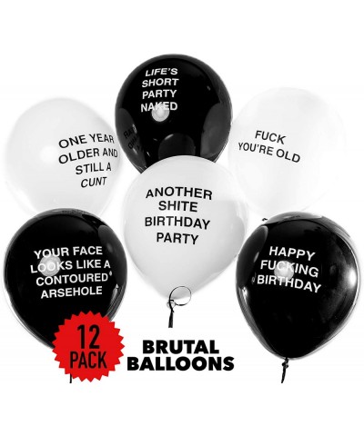 Abusive Balloons Black & White 12 Pack - Rude Birthday Balloons for Adults - Insult Your Friends with Funny Party Decorations...