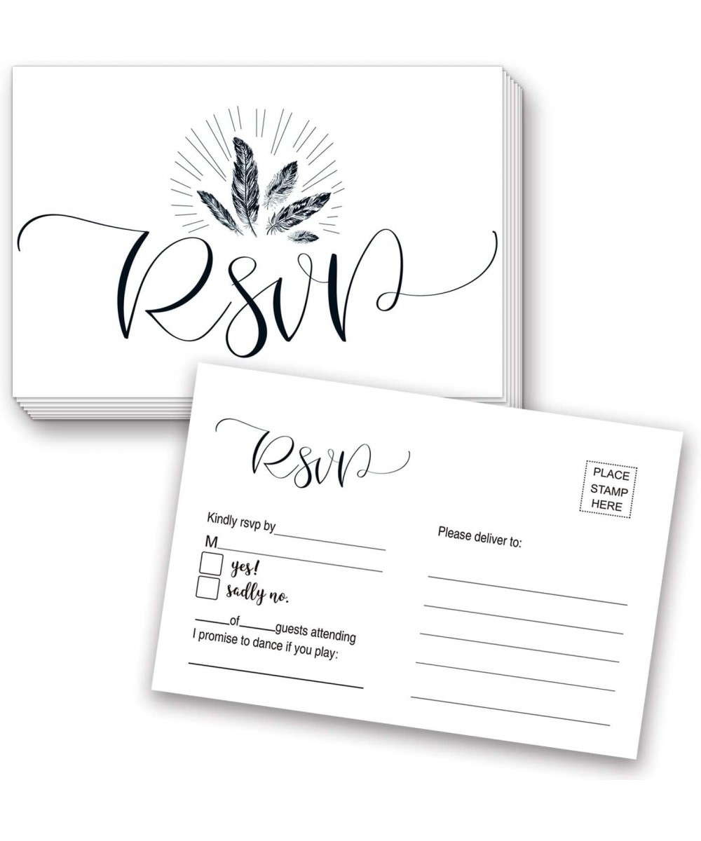 RSVP Cards- Pack of 50 RSVP Postcards- Response Cards for Wedding Invitations- Bridal Shower- Baby Shower- Birthday Party- No...