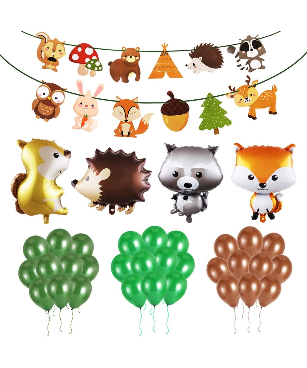 Woodland Creatures Party Baby Shower Supplies (36pcs) - Woodland Animal Balloons- Paper Garland for Forest Friends Themed The...