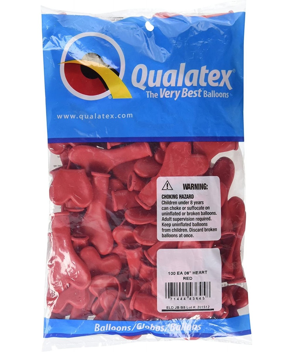 Burton & Burton 6" Standard Red Heart Balloons- Pack Of 100 - CT116QXZAS3 $8.25 Balloons