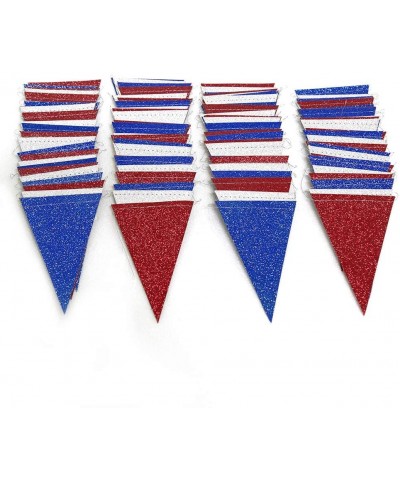 Red Blue Silver/White National Day Patriotic Triangle Flag Banner Fourth/4th of July USA American Independence Day Celebratio...