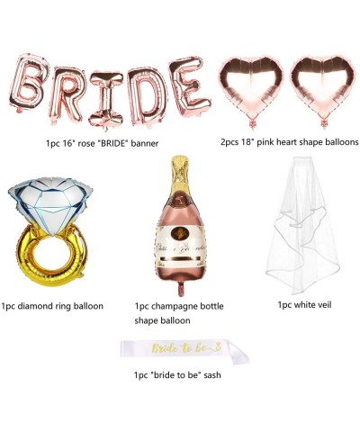 Bachelorette Party Decorations Kit-Bridal Shower Decorations-Bride to Be Sash-Veil-Ring-Champagne Bottle Balloon-Bride Rose G...