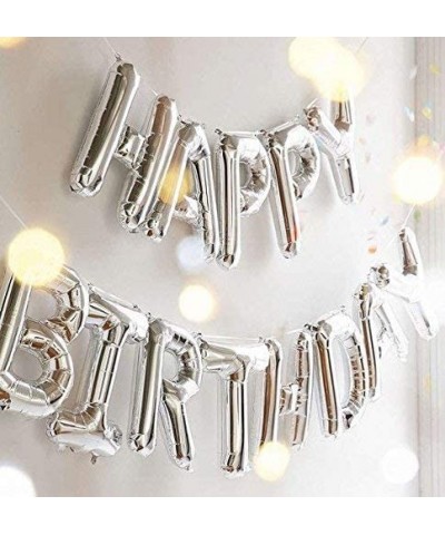 Silver Number 25 Foil Balloons Happy Birthday Banner with 47Pcs Latex and Foil Balloons for 25th and 52nd Birthday Party Deco...