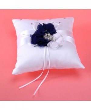 Ring Bearer Pillow-2020cm Wedding Ring Pillow Pearl Flower Decorated - Blue - CH184QA54Z4 $8.42 Ceremony Supplies