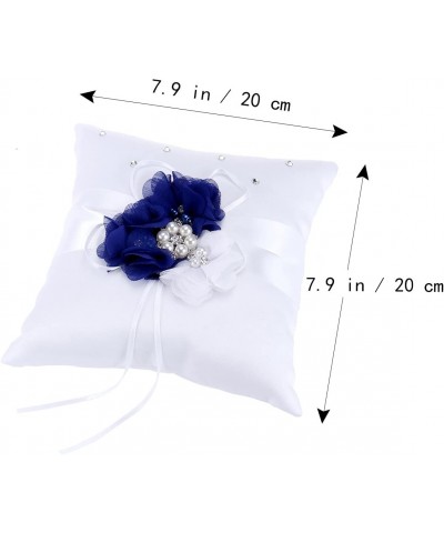 Ring Bearer Pillow-2020cm Wedding Ring Pillow Pearl Flower Decorated - Blue - CH184QA54Z4 $8.42 Ceremony Supplies