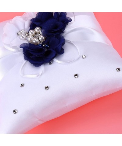 Ring Bearer Pillow-2020cm Wedding Ring Pillow Pearl Flower Decorated - Blue - CH184QA54Z4 $8.42 Ceremony Supplies