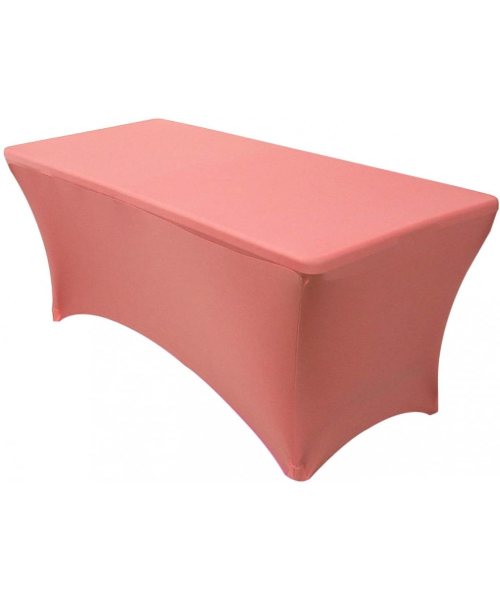 8 ft Rectangular Fitted Spandex Tablecloths Patio Table Cover Stretchable Tablecloth - Coral - Coral - CO195XA4ES8 $12.99 Tab...