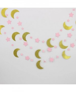 Moon and Stars Garland Pink Gold Nursery Room Decoration 20 Feets - CG1888MG8SH $9.20 Banners & Garlands