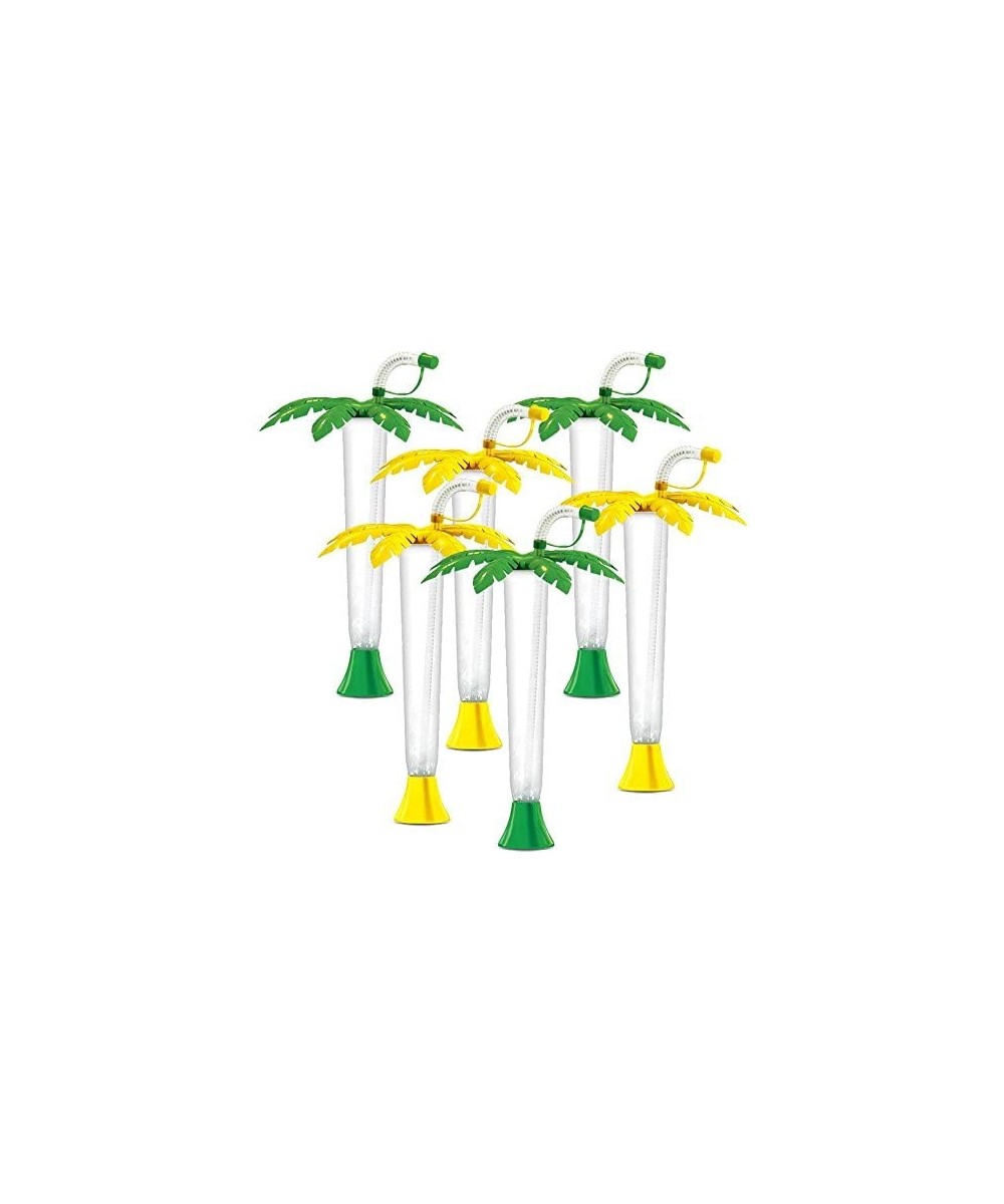 Palm Tree Luau Yard Cups Party 6-Pack - for Margaritas- Cold Drinks- Frozen Drinks- Kids Parties - 14 oz. (400 ml) - set of 6...