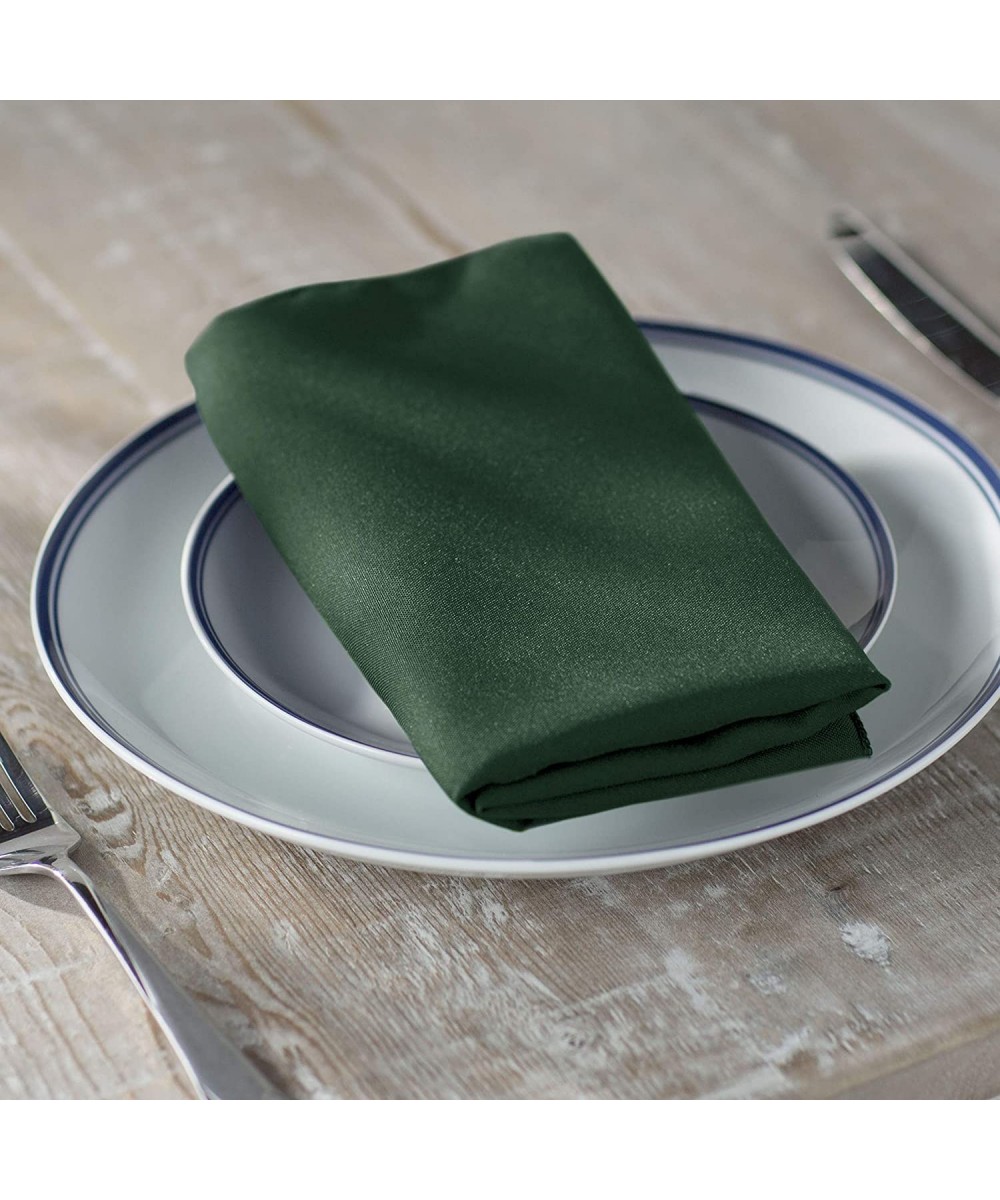 Pack-10 Polyester Poplin Napkin 18-Inch- Hunter Green - Hunter Green - C611V0UQPUF $12.41 Tableware