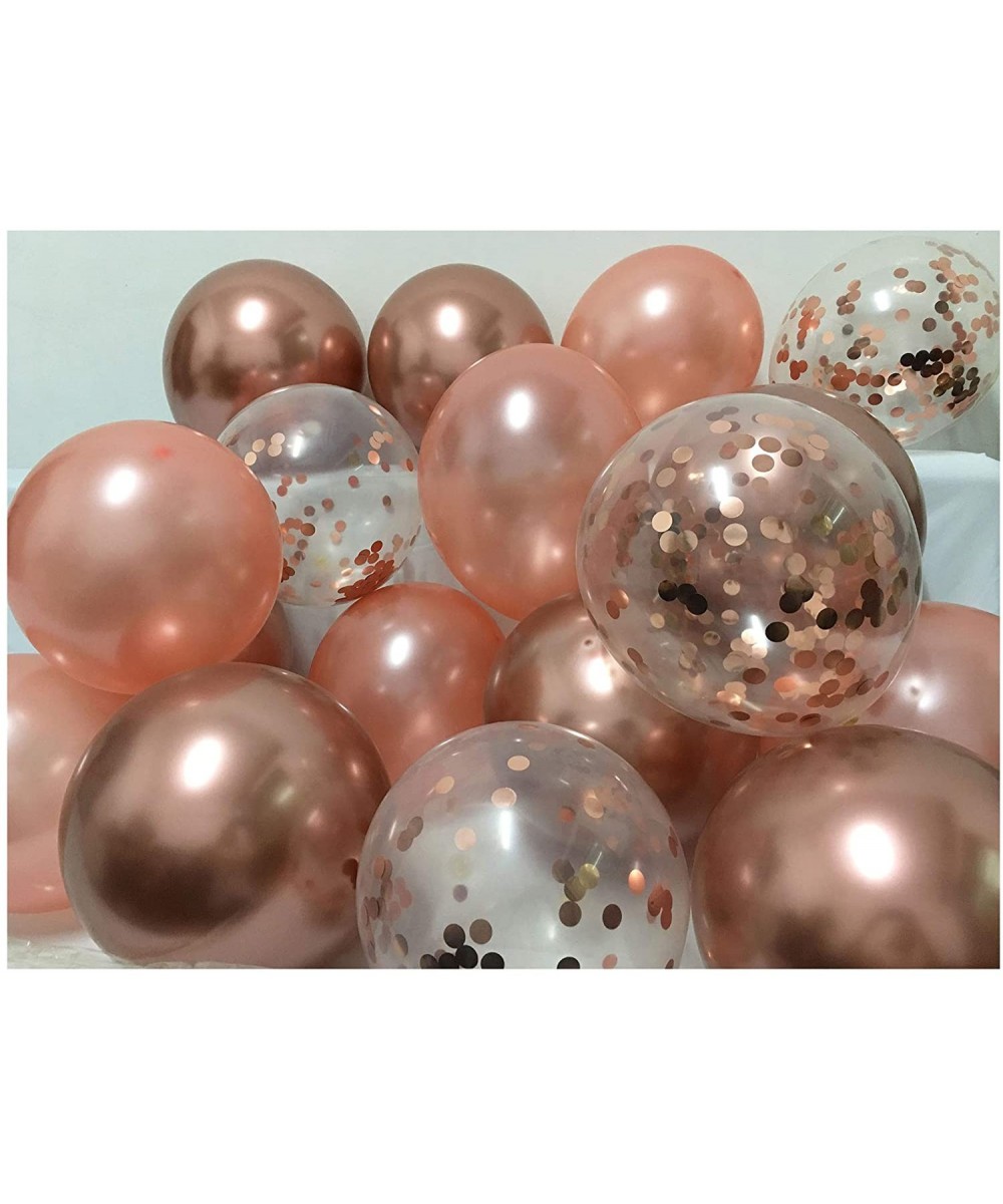 Chrome Rose Gold Glitter Balloons -Metallic Confetti Balloons for Women Birthday Bachelorette Bridal Shower Graduation Party ...