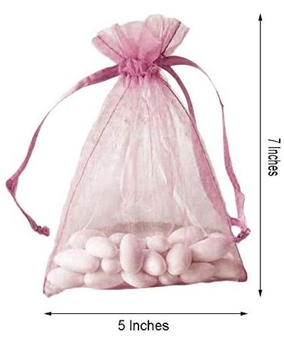 50 pcs 5x7-Inch Pink Organza Drawstring Bags - Wedding Party Favors Jewelry Pouch Candy Gift Bags - Pink - CB12NUDDYDP $10.33...