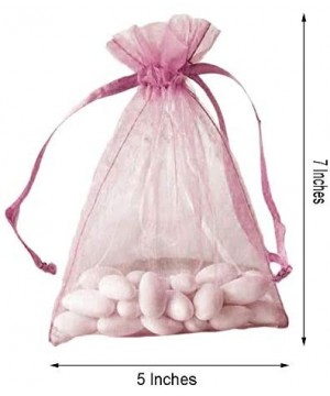 50 pcs 5x7-Inch Pink Organza Drawstring Bags - Wedding Party Favors Jewelry Pouch Candy Gift Bags - Pink - CB12NUDDYDP $10.33...