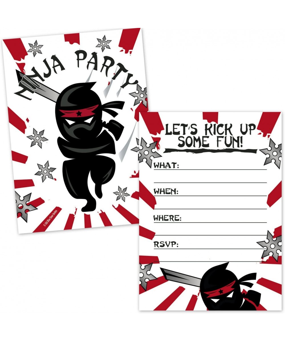 Ninja Samurai Birthday Party Invitations for Kids (20 Count with Envelopes) - Boys Birthday Invites - Ninja Party Supplies - ...