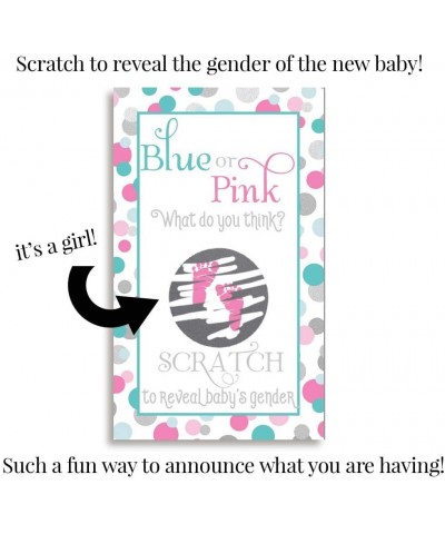 It's A Girl! Polka Dot What Do You Think? Gender Reveal Scratch Off Cards for Baby Showers- 20 2" X 3" Double Sided Cards by ...