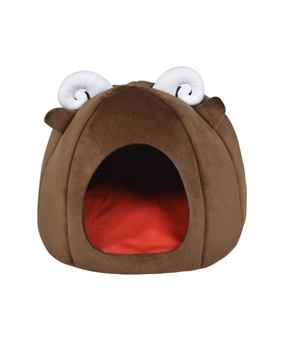 New 2 in 1 Foldable Cave Pet House & Bed- Plush Pet Cat Bed for Cats and Small Dogs Hamster- Machine Washable Coral Velvet Se...