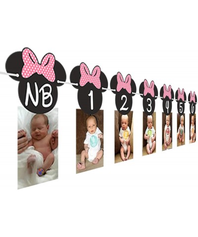 Minnie Mouse 12 month photo Banner[Hot Pink] - Photo Birthday Banner - Minnie mouse birthday Banner - Minnie mouse party supp...