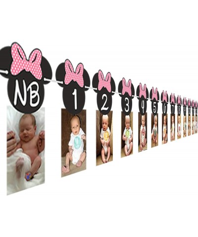 Minnie Mouse 12 month photo Banner[Hot Pink] - Photo Birthday Banner - Minnie mouse birthday Banner - Minnie mouse party supp...