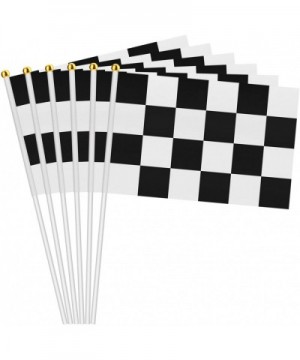 32ft Checkered Black and White Pennant Banner Racing Flags- and 30pcs Checkered Flags with Plastic Stick (8x5.5 Inch) - CY18L...