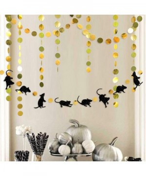 33 Ft Halloween Party Rat Banner Kit Double Sided Black Glitter Mice Gold Circle Dot Bunting Rats Garland Streamer for Happy ...