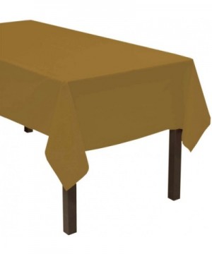 ValuMost Disposable 54" x 108" Plastic Rectangle Table Cover/Tablecloth Available in 22 Colors- 1-Count- Metallic Gold - Meta...