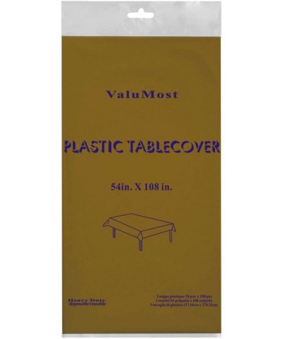 ValuMost Disposable 54" x 108" Plastic Rectangle Table Cover/Tablecloth Available in 22 Colors- 1-Count- Metallic Gold - Meta...