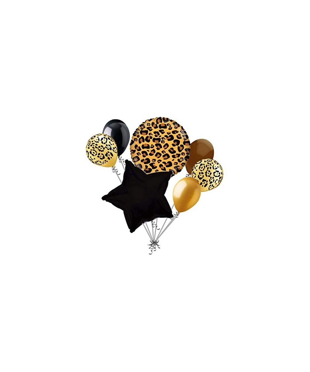 7 pc Tan Cheetah Print Balloon Bouquet Happy Birthday Baby Shower Animal Leopard - CG12GM8CHD3 $9.70 Balloons