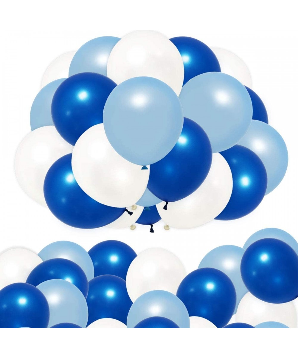 100 Count 320 Grams Thickened Assorted Color Balloons for Baby- Birthday- Wedding- Church- 12 Inches- White- Dark Blue- Light...