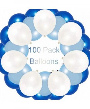 100 Count 320 Grams Thickened Assorted Color Balloons for Baby- Birthday- Wedding- Church- 12 Inches- White- Dark Blue- Light...