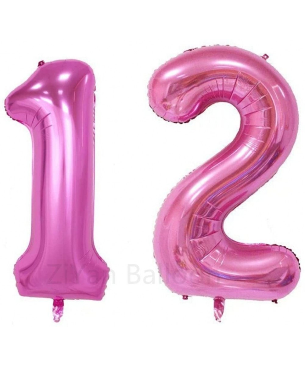 40inch Pink Number 12 Balloon Party Festival Decorations Birthday Anniversary Jumbo foil Helium Balloons Party Supplies use T...