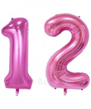 40inch Pink Number 12 Balloon Party Festival Decorations Birthday Anniversary Jumbo foil Helium Balloons Party Supplies use T...