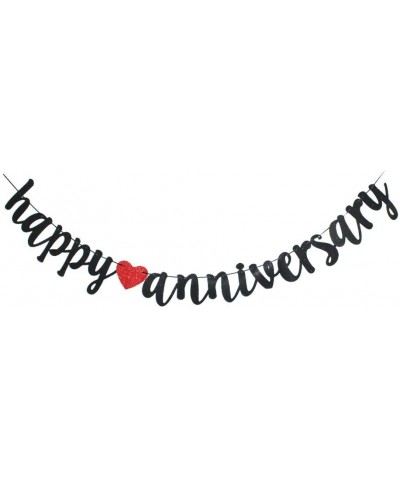 Happy Anniversary Banner- Vintage Red & Black Paper Sign for Wedding Anniversary Party Decoration Supplies - CG18TRA2SG8 $12....