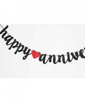 Happy Anniversary Banner- Vintage Red & Black Paper Sign for Wedding Anniversary Party Decoration Supplies - CG18TRA2SG8 $12....