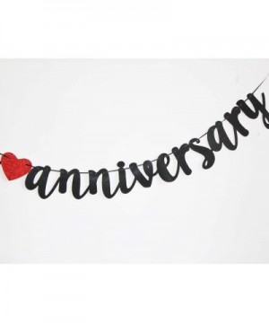 Happy Anniversary Banner- Vintage Red & Black Paper Sign for Wedding Anniversary Party Decoration Supplies - CG18TRA2SG8 $12....