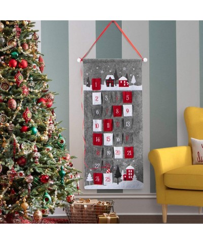 2020 Advent Calendar for Christmas Fabric 25 Days Countdown to Xmas Cloth Home Wall Hanging Holiday Decorations Ornaments (Gr...