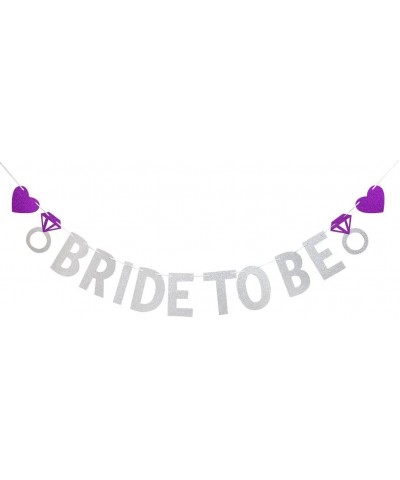 Bride To Be Banner with Diamond Ring Silver Glitter Engagement Party Wedding Party Supplies Decoration. - CV18E89ISRY $5.71 B...